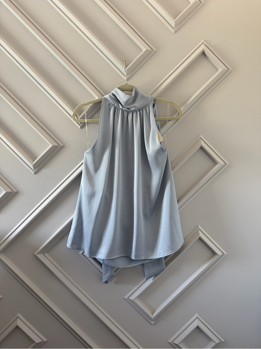 Sleeveless High-Neck Light Blue Women's Top
